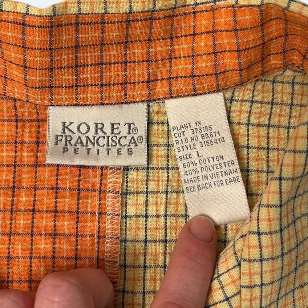 Blue Multicolor Patchwork Short Sleeve Button Up … - image 4